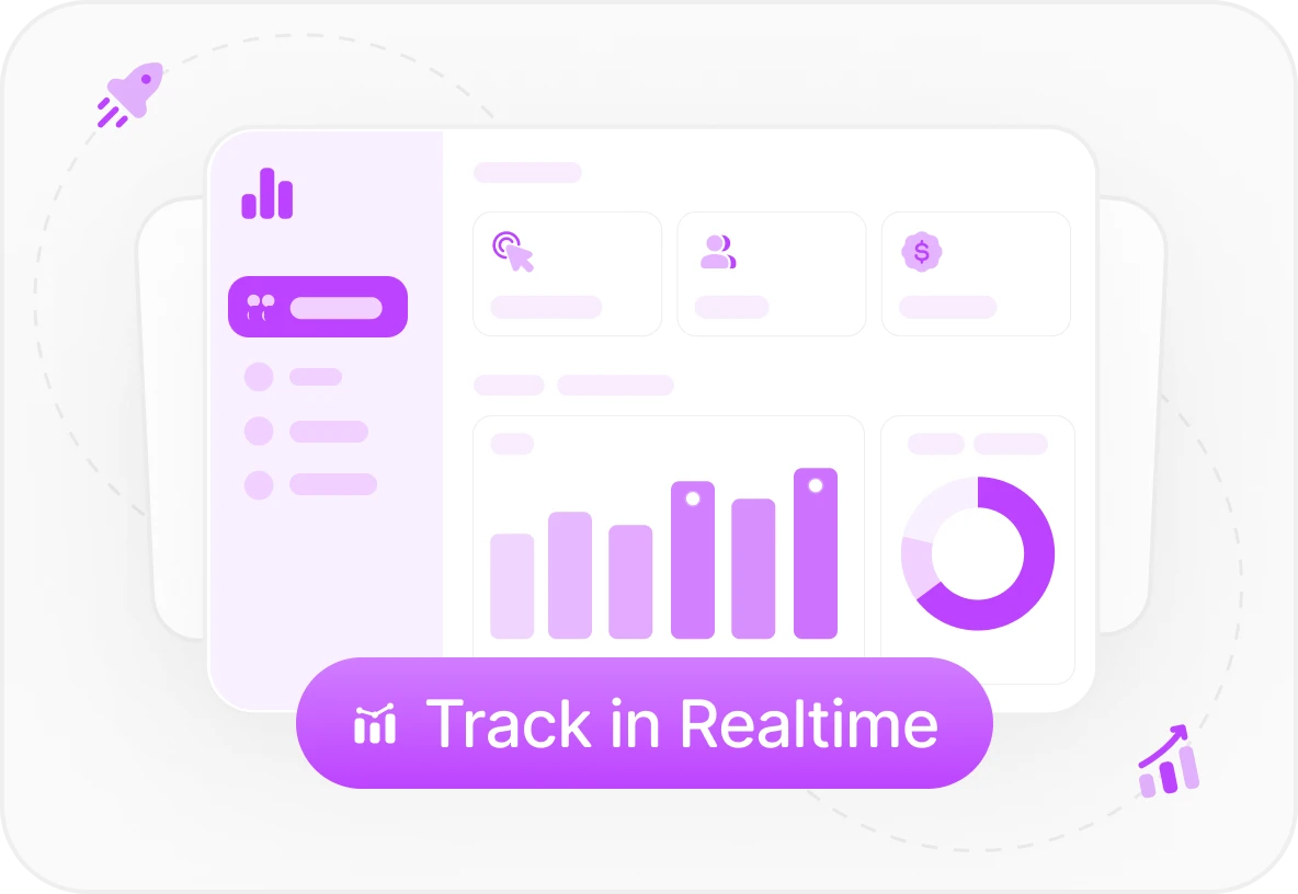 Dashboard tracking affiliate clicks, referrals, and conversions in real time